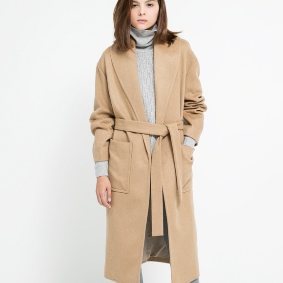 camel waterfall coat zara